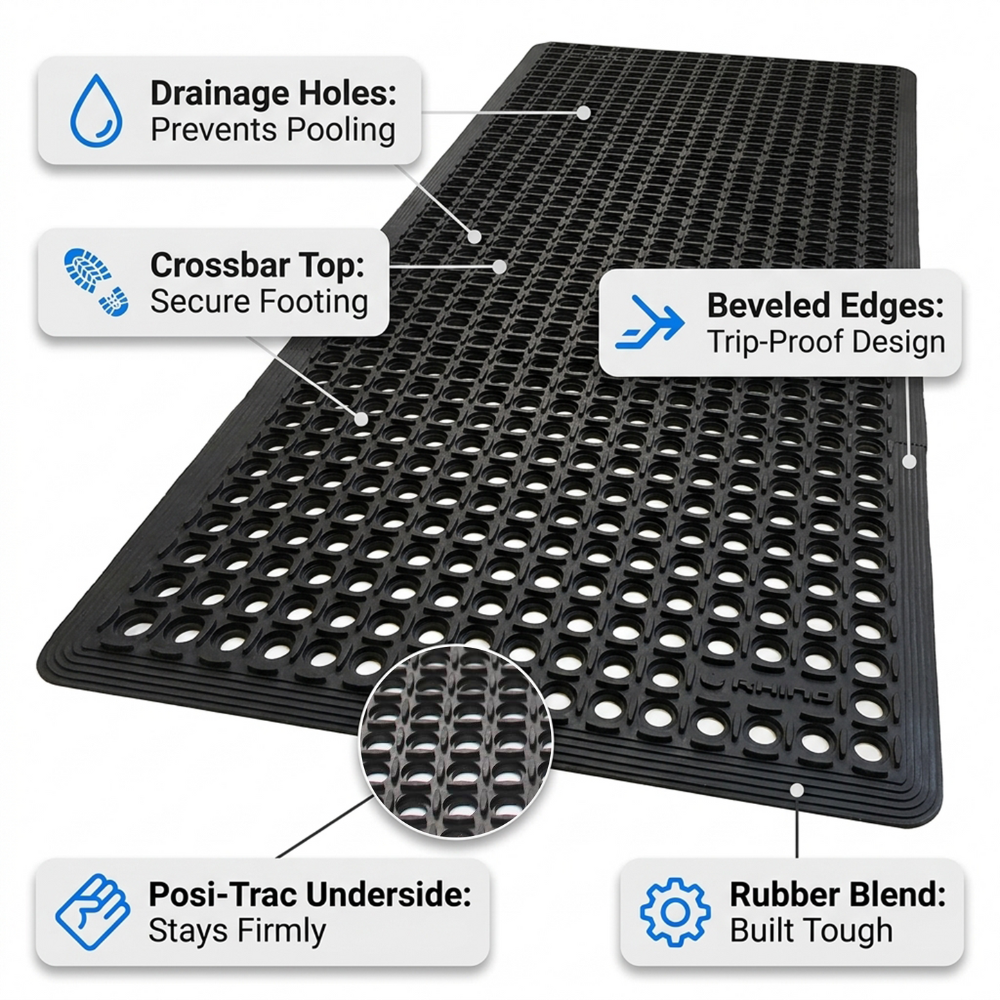 Tapetes K-Series® Comfort Tract Drain-Thru (Negro y Terracota)