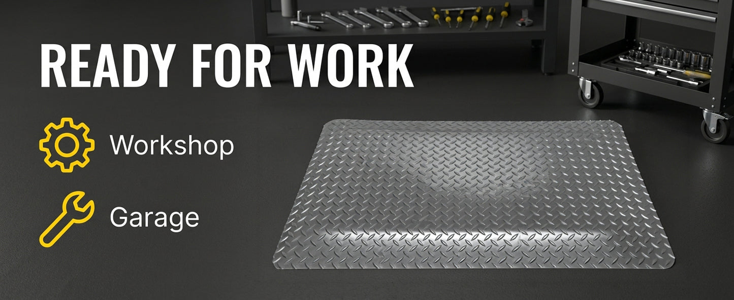 American Classic® Gray Diamond Plate Anti-Fatigue Mat