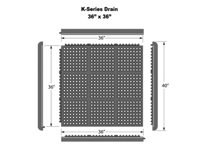 حصائر K-Series® المتشابكة للتصريف (أسود / طيني محروق)