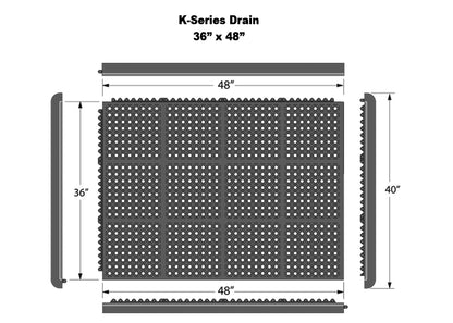 حصائر K-Series® المتشابكة للتصريف (أسود / طيني محروق)