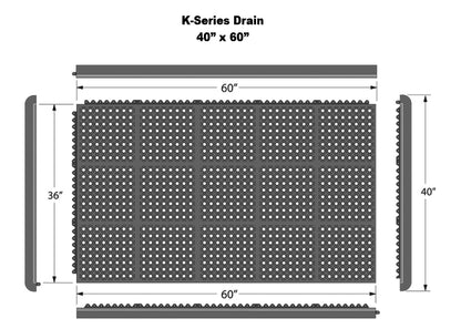 حصائر K-Series® المتشابكة للتصريف (أسود / طيني محروق)
