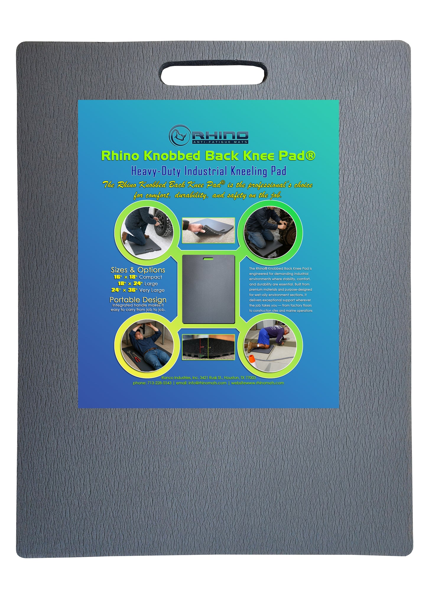 Rhino Knobbed Back Knee Pad® – Heavy-Duty Industrial Kneeling Pad