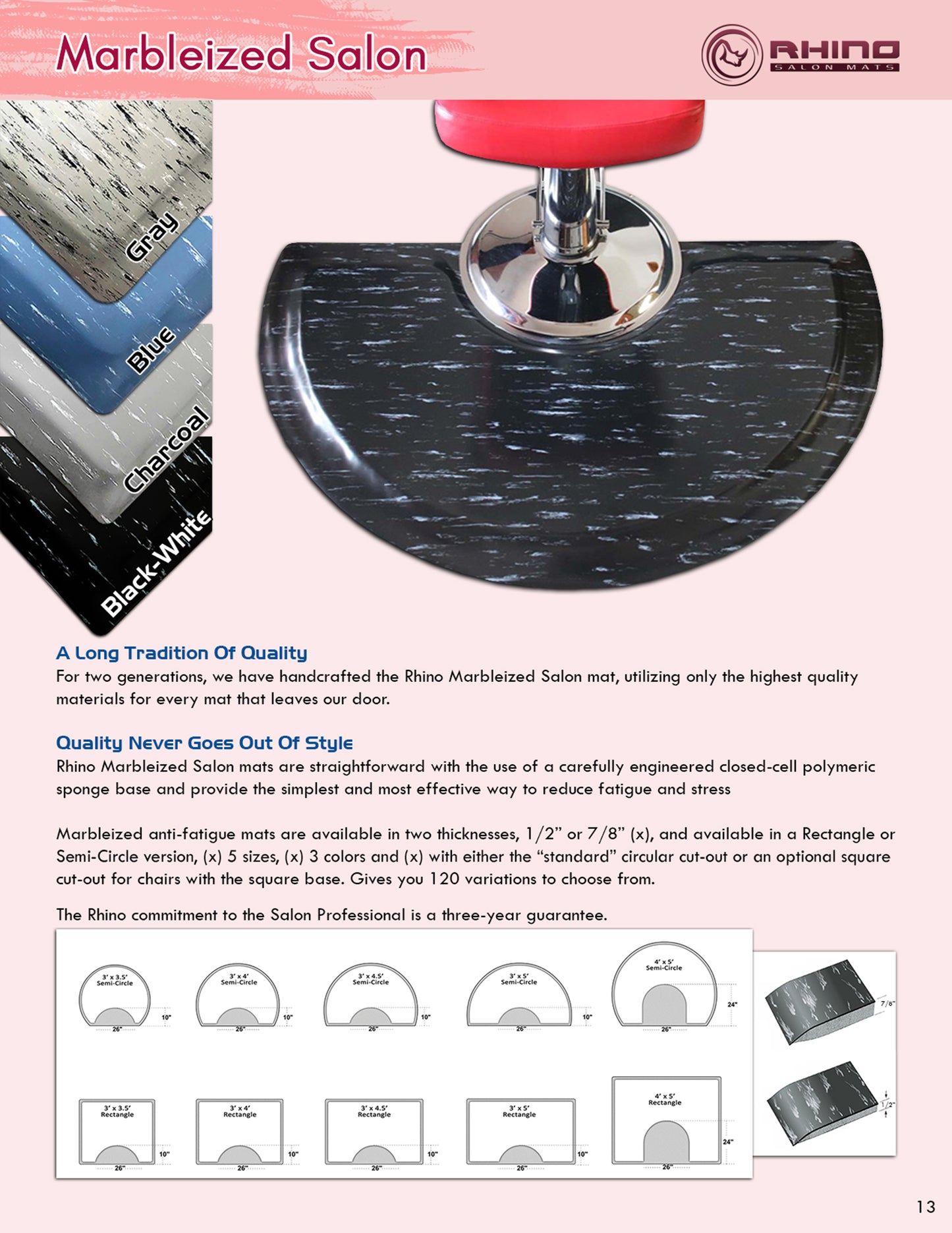 Marbleized Salon Mat
