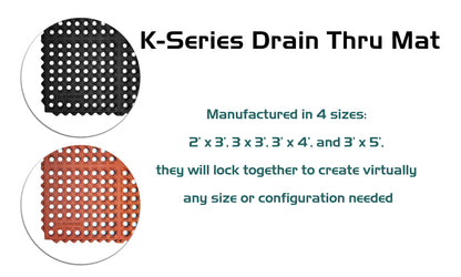 حصائر K-Series® المتشابكة للتصريف (أسود / طيني محروق)